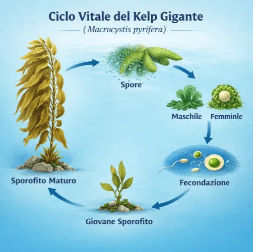 ciclo vitale di kelp gigante